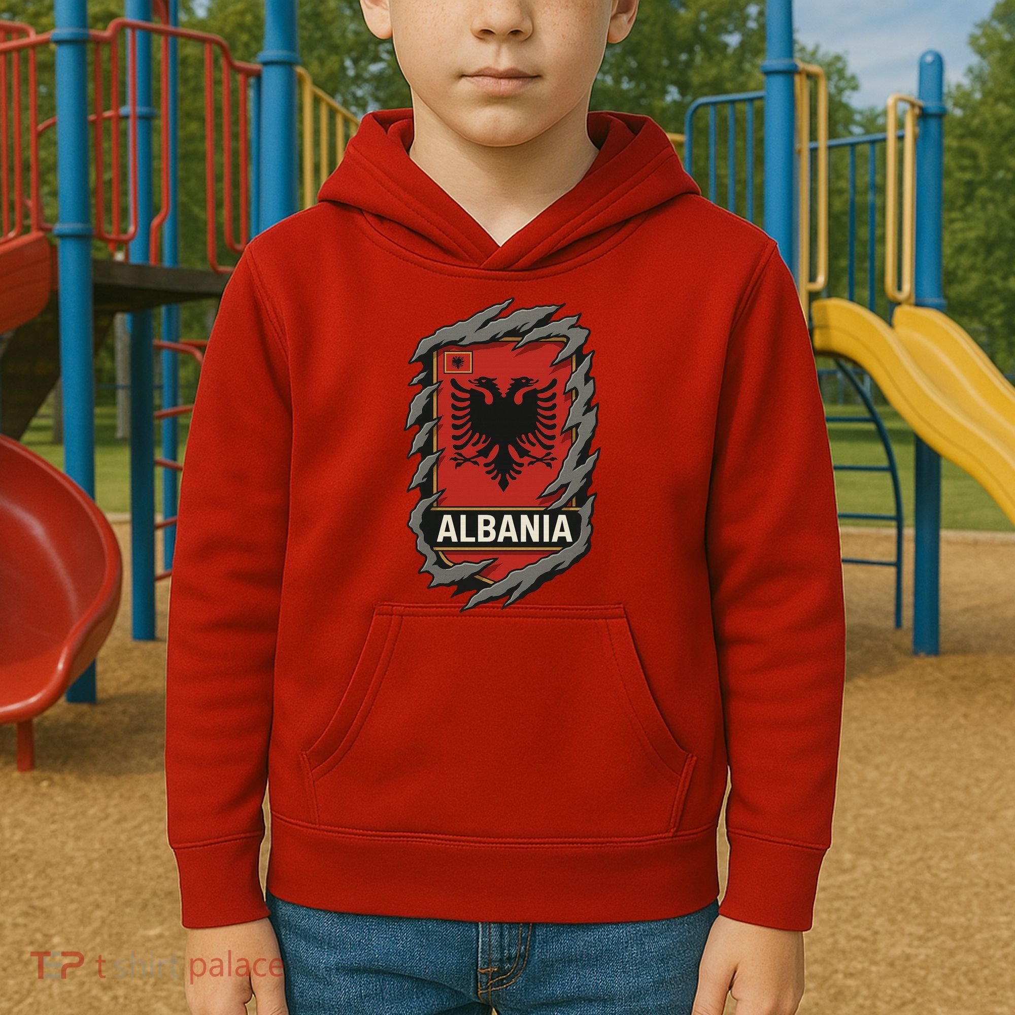 Albania Ripped Away  Kids Hoodie