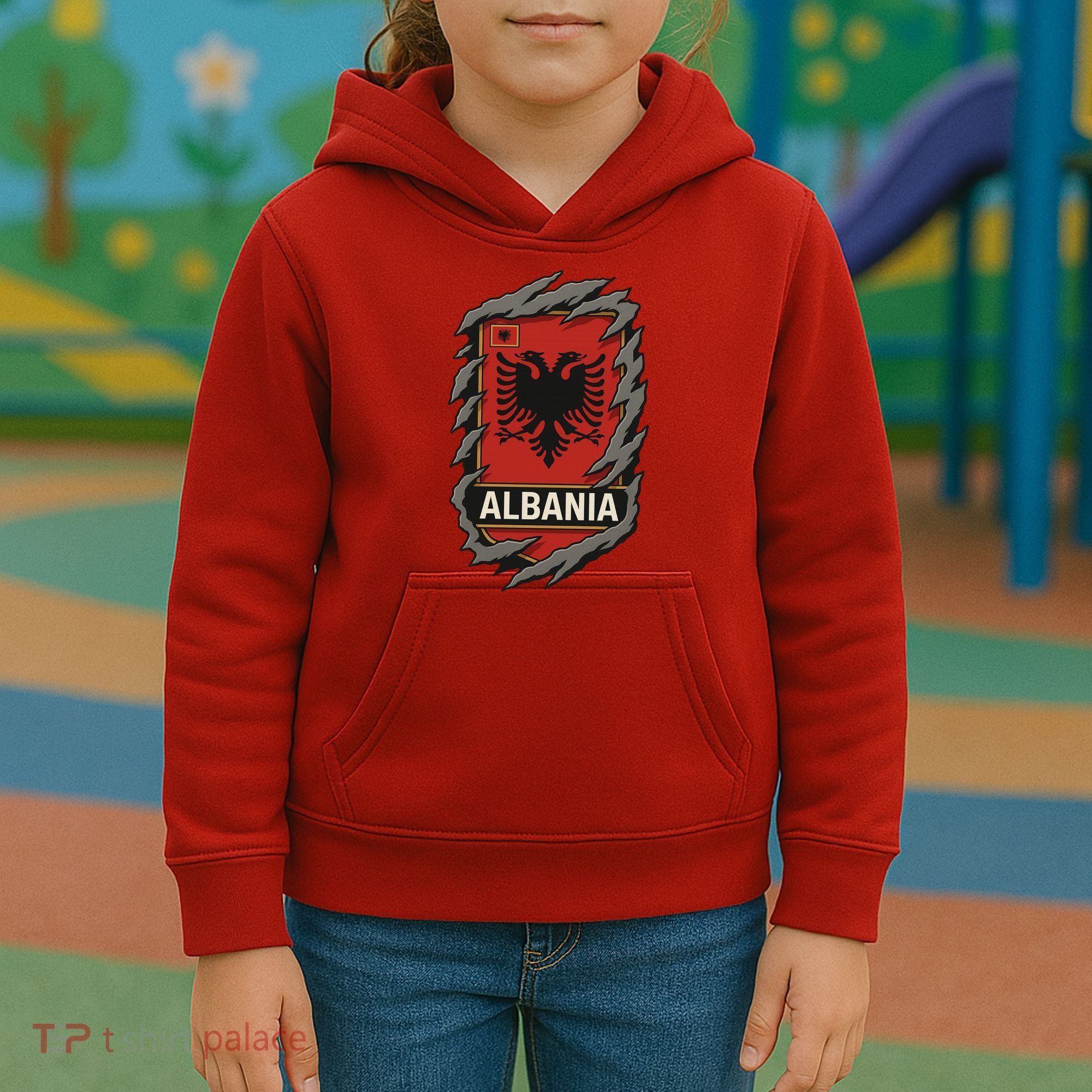 Albania Ripped Away  Kids Hoodie
