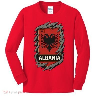 Albania Ripped Away  Kids Long Sleeve Shirt