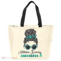 Addiction Recovery Awareness Month Sobriety Support Tote Bag thumb 0