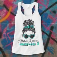 Addiction Recovery Awareness Month Sobriety Support Women's Tank Top thumb 3