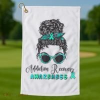 Addiction Recovery Awareness Month Sobriety Support Golf Towel thumb 1