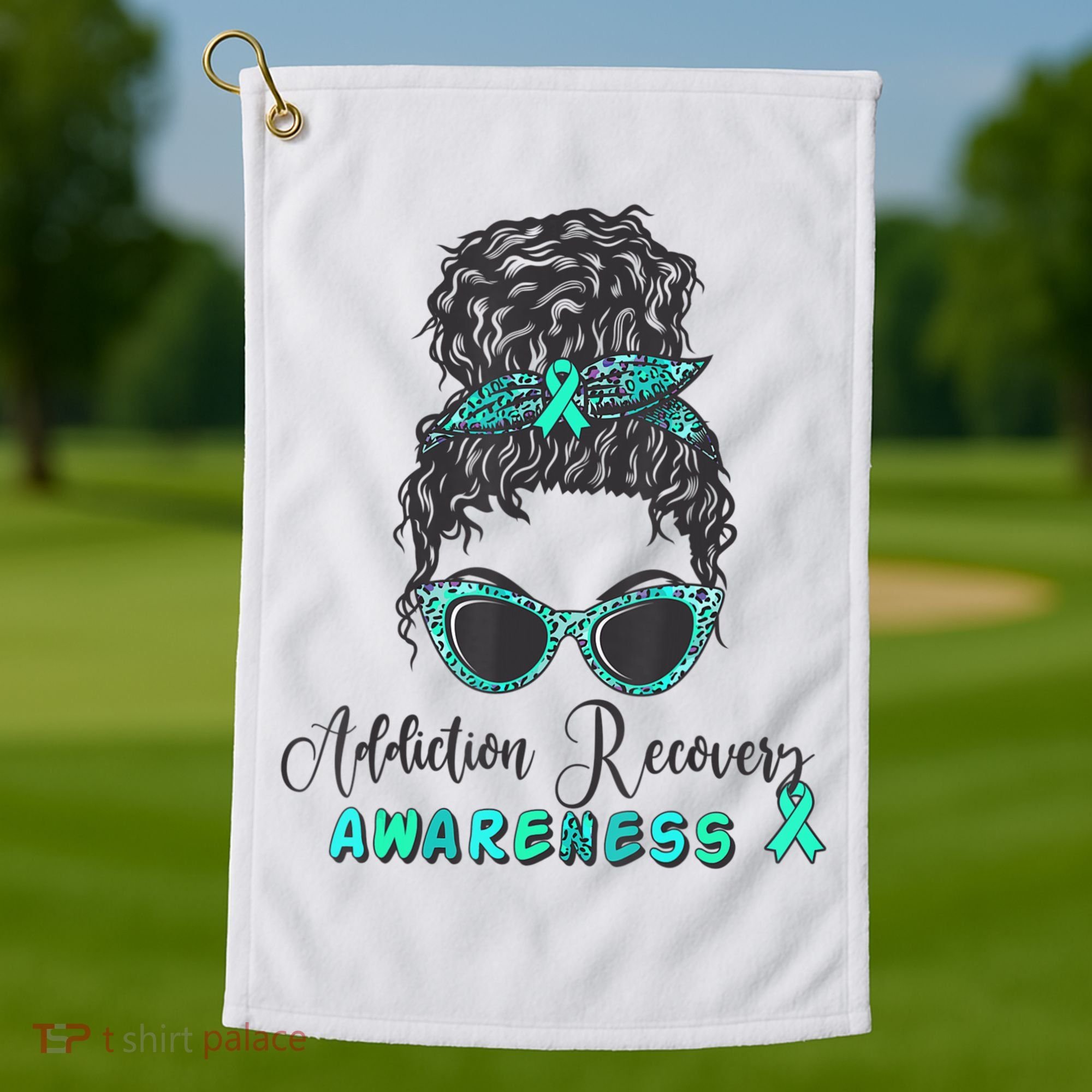 Addiction Recovery Awareness Month Sobriety Support Golf Towel