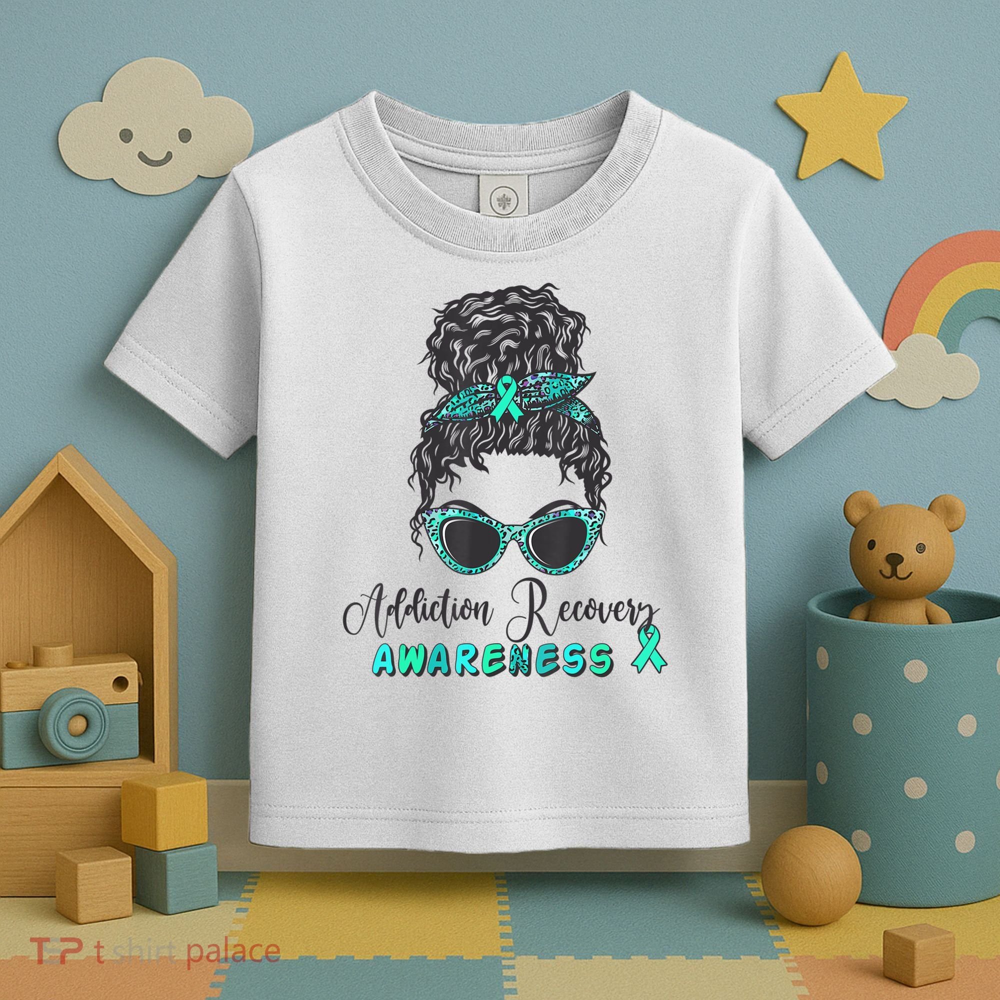Addiction Recovery Awareness Month Sobriety Support Toddler T-Shirt