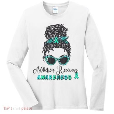 Addiction Recovery Awareness Month Sobriety Support Women's Long Sleeve Shirt