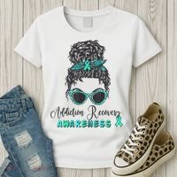 Addiction Recovery Awareness Month Sobriety Support Women's T-Shirt thumb 3