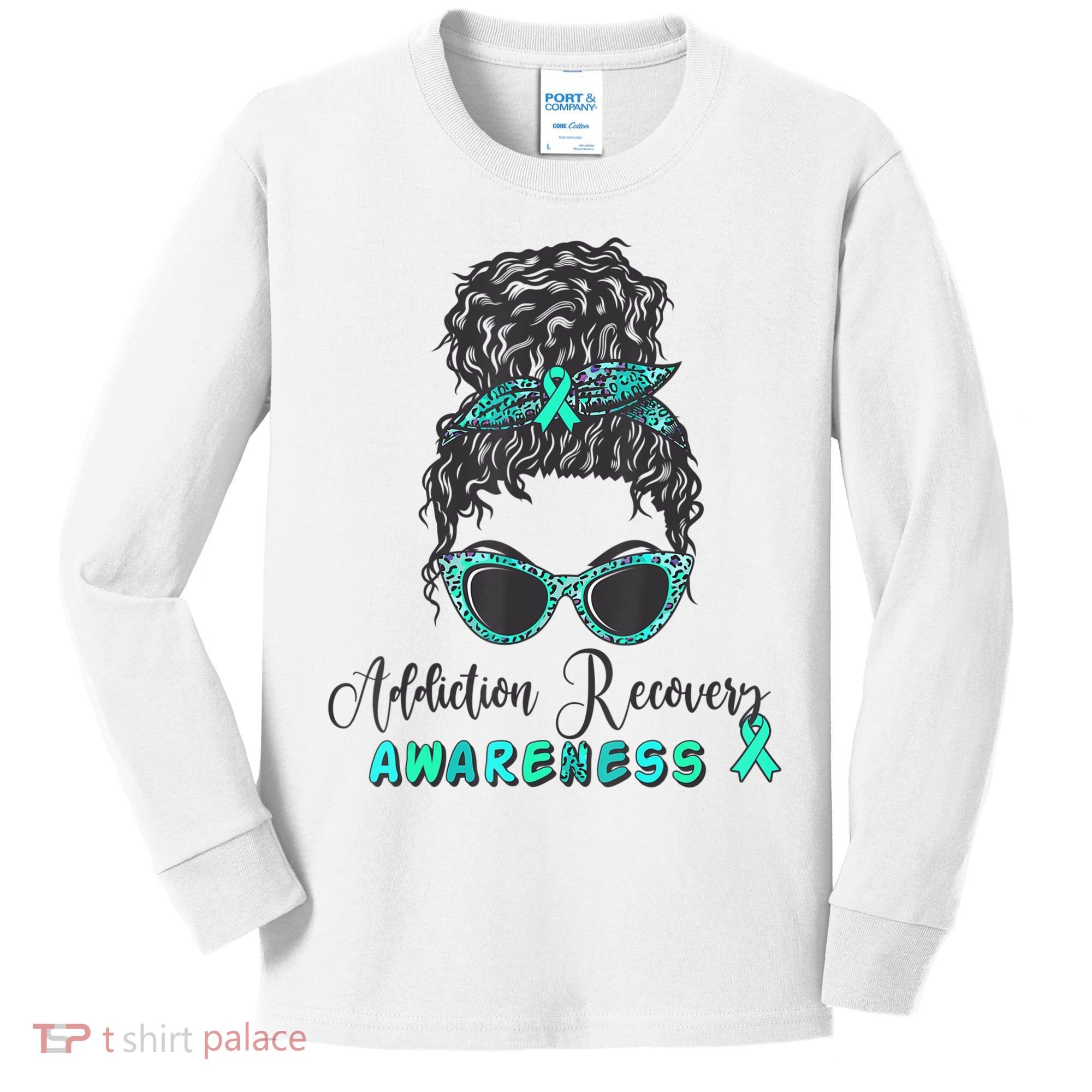 Addiction Recovery Awareness Month Sobriety Support Kids Long Sleeve Shirt