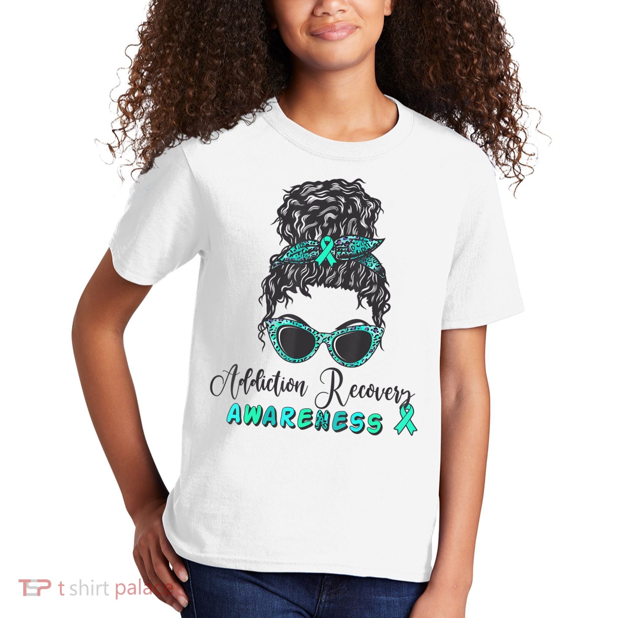 Addiction Recovery Awareness Month Sobriety Support Kids T-Shirt