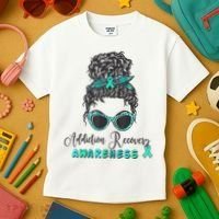Addiction Recovery Awareness Month Sobriety Support Kids T-Shirt thumb 3