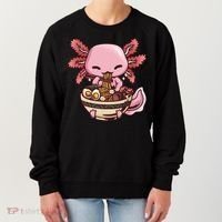 Axolotl Ramen Anime Kawaii Eating Teens Women's Sweatshirt thumb 0