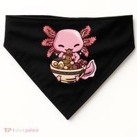 Axolotl Ramen Anime Kawaii Eating Teens USA-Made Doggie Bandana thumb 0