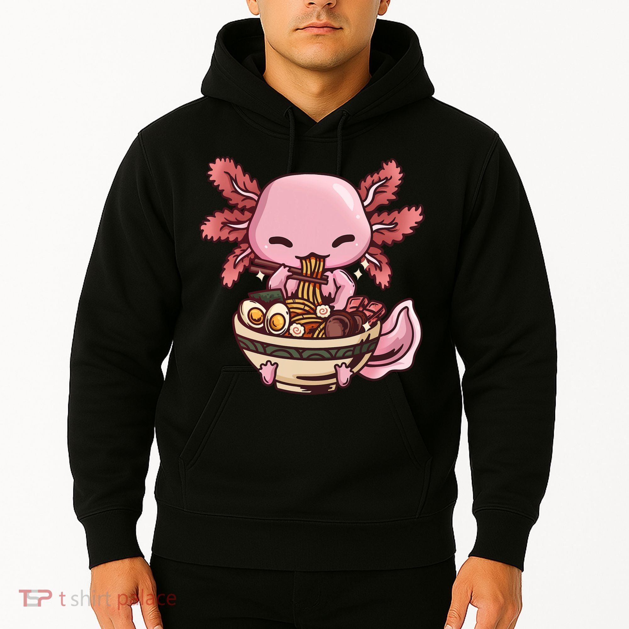 Axolotl Ramen Anime Kawaii Eating Teens Hoodie