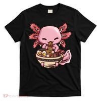 Axolotl Ramen Anime Kawaii Eating Teens T-Shirt thumb 0