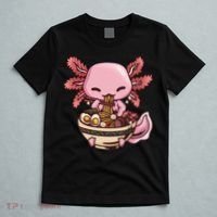 Axolotl Ramen Anime Kawaii Eating Teens T-Shirt thumb 5