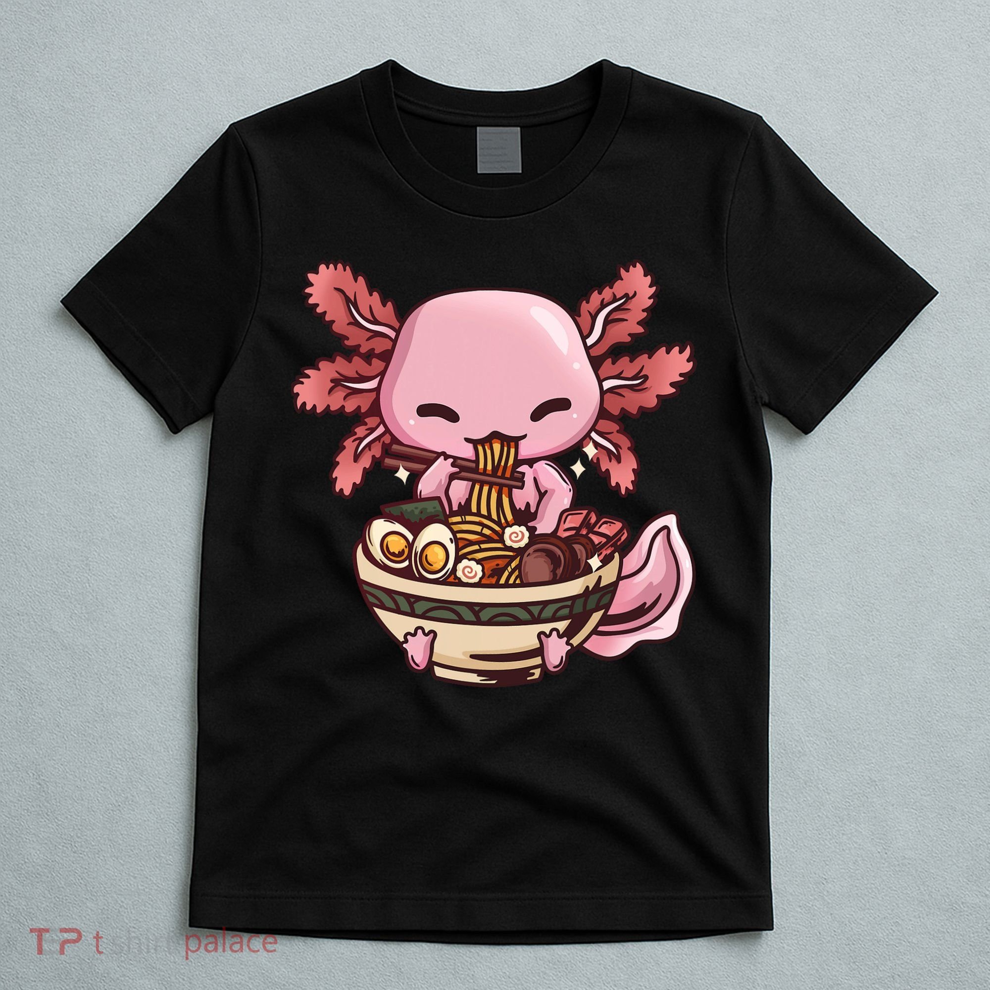 Axolotl Ramen Anime Kawaii Eating Teens T-Shirt