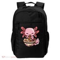 Axolotl Ramen Anime Kawaii Eating Teens Backpack thumb 0