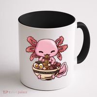 Axolotl Ramen Anime Kawaii Eating Teens Coffee Mug thumb 1