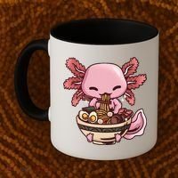 Axolotl Ramen Anime Kawaii Eating Teens Coffee Mug thumb 2