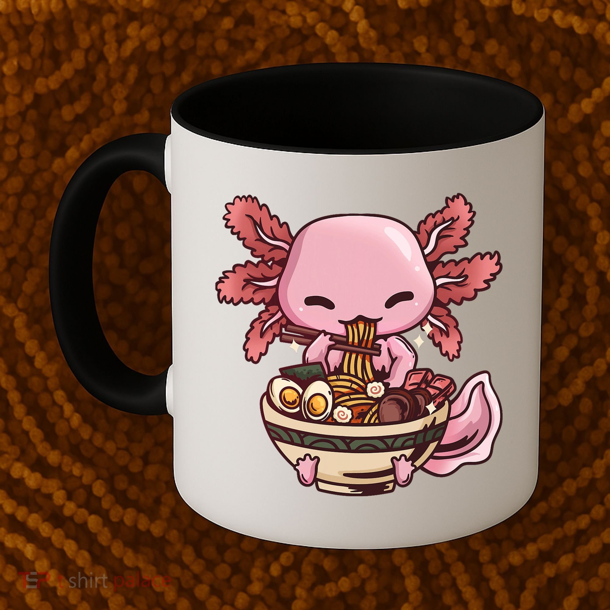 Axolotl Ramen Anime Kawaii Eating Teens Coffee Mug