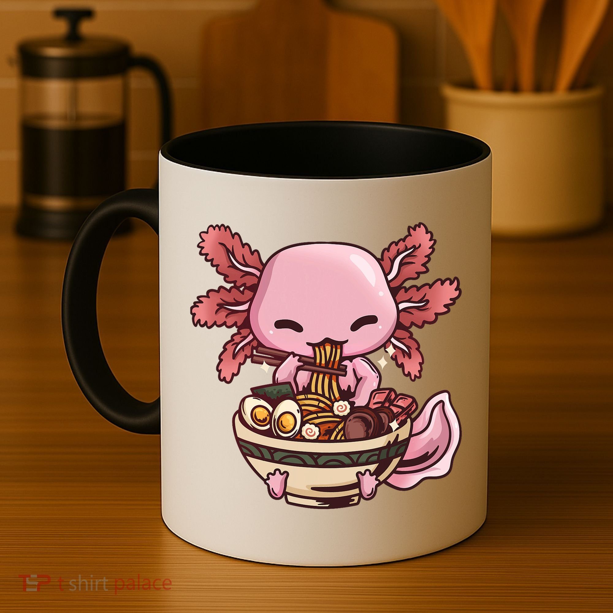 Axolotl Ramen Anime Kawaii Eating Teens Coffee Mug