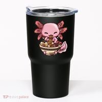 Axolotl Ramen Anime Kawaii Eating Teens Tumbler thumb 0