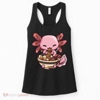 Axolotl Ramen Anime Kawaii Eating Teens Women's Tank Top thumb 0