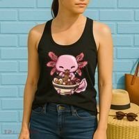 Axolotl Ramen Anime Kawaii Eating Teens Women's Tank Top thumb 2