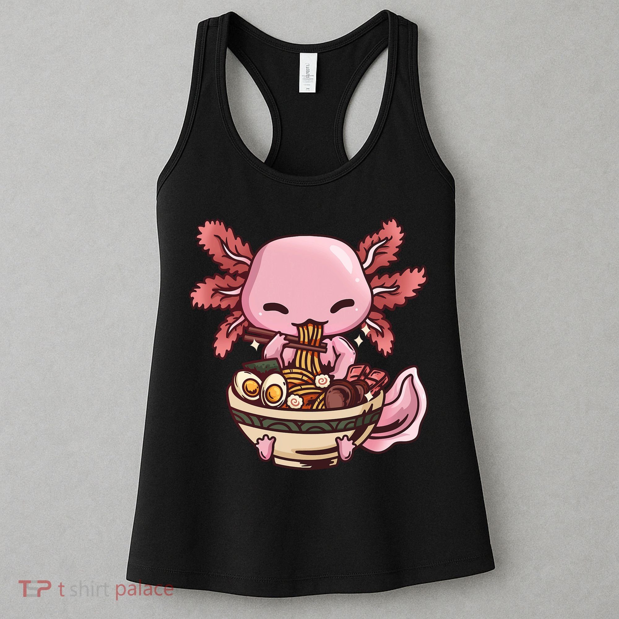 Axolotl Ramen Anime Kawaii Eating Teens Women's Tank Top