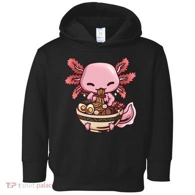Axolotl Ramen Anime Kawaii Eating Teens Toddler Hoodie