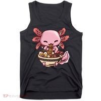 Axolotl Ramen Anime Kawaii Eating Teens Tank Top thumb 0
