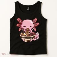 Axolotl Ramen Anime Kawaii Eating Teens Tank Top thumb 2