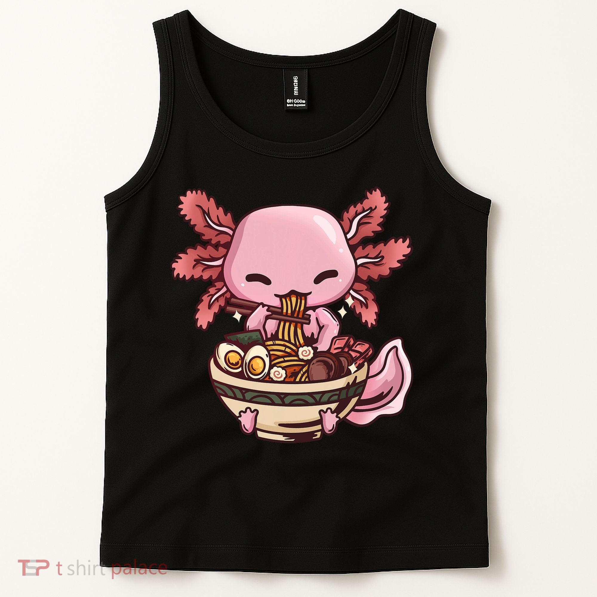 Axolotl Ramen Anime Kawaii Eating Teens Tank Top