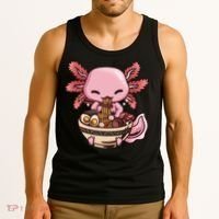 Axolotl Ramen Anime Kawaii Eating Teens Tank Top thumb 3