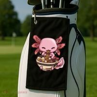 Axolotl Ramen Anime Kawaii Eating Teens Golf Towel thumb 2