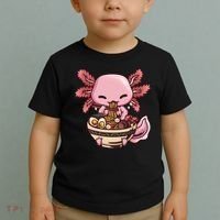 Axolotl Ramen Anime Kawaii Eating Teens Toddler T-Shirt thumb 2