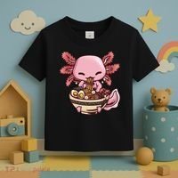 Axolotl Ramen Anime Kawaii Eating Teens Toddler T-Shirt thumb 3