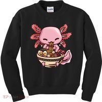Axolotl Ramen Anime Kawaii Eating Teens Kids Sweatshirt thumb 0
