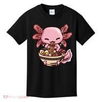 Axolotl Ramen Anime Kawaii Eating Teens Kids T-Shirt thumb 0