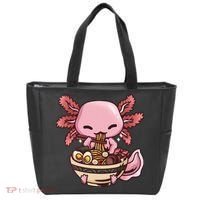 Axolotl Ramen Anime Kawaii Eating Teens Tote Bag thumb 0