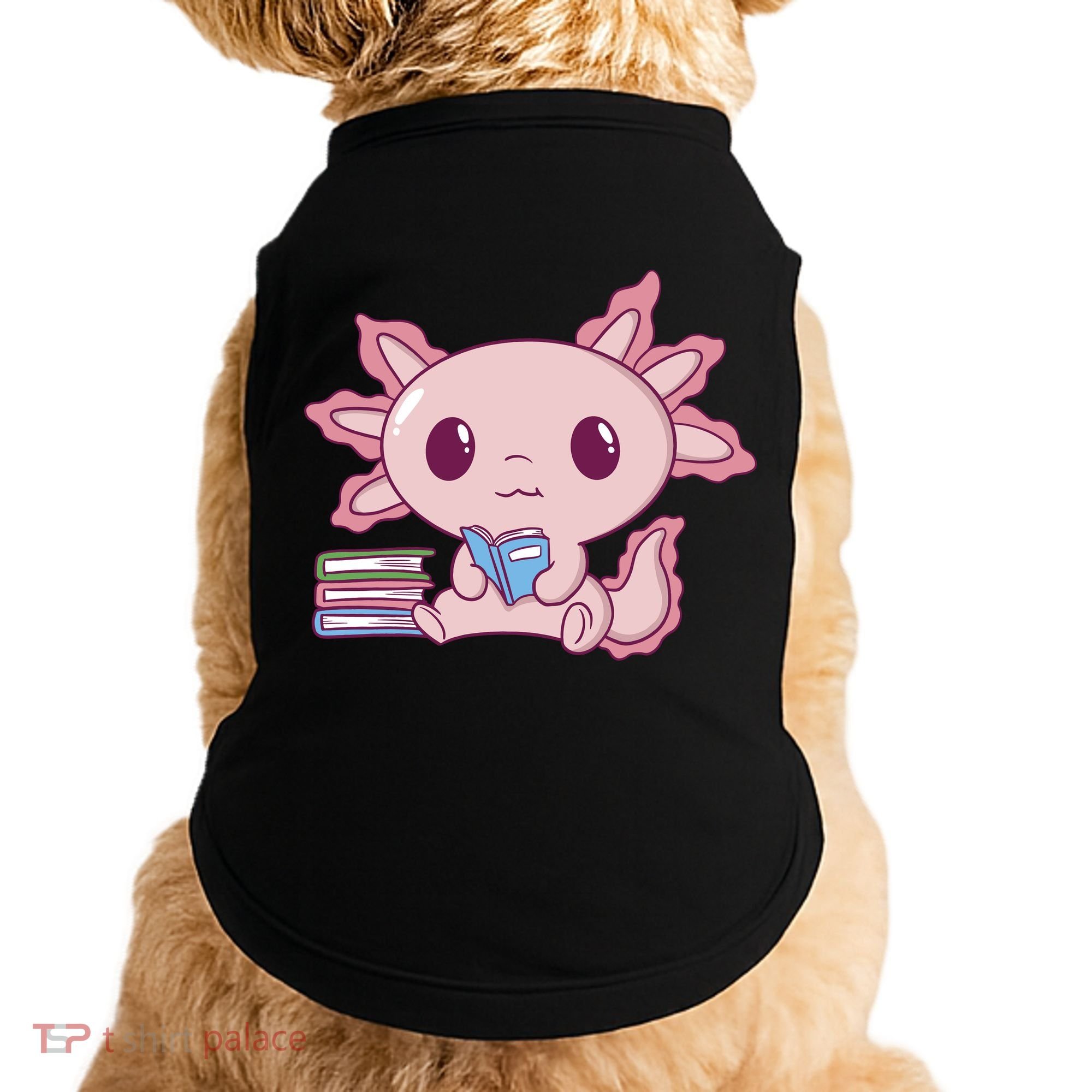 Axolotl Reading Doggie Tank