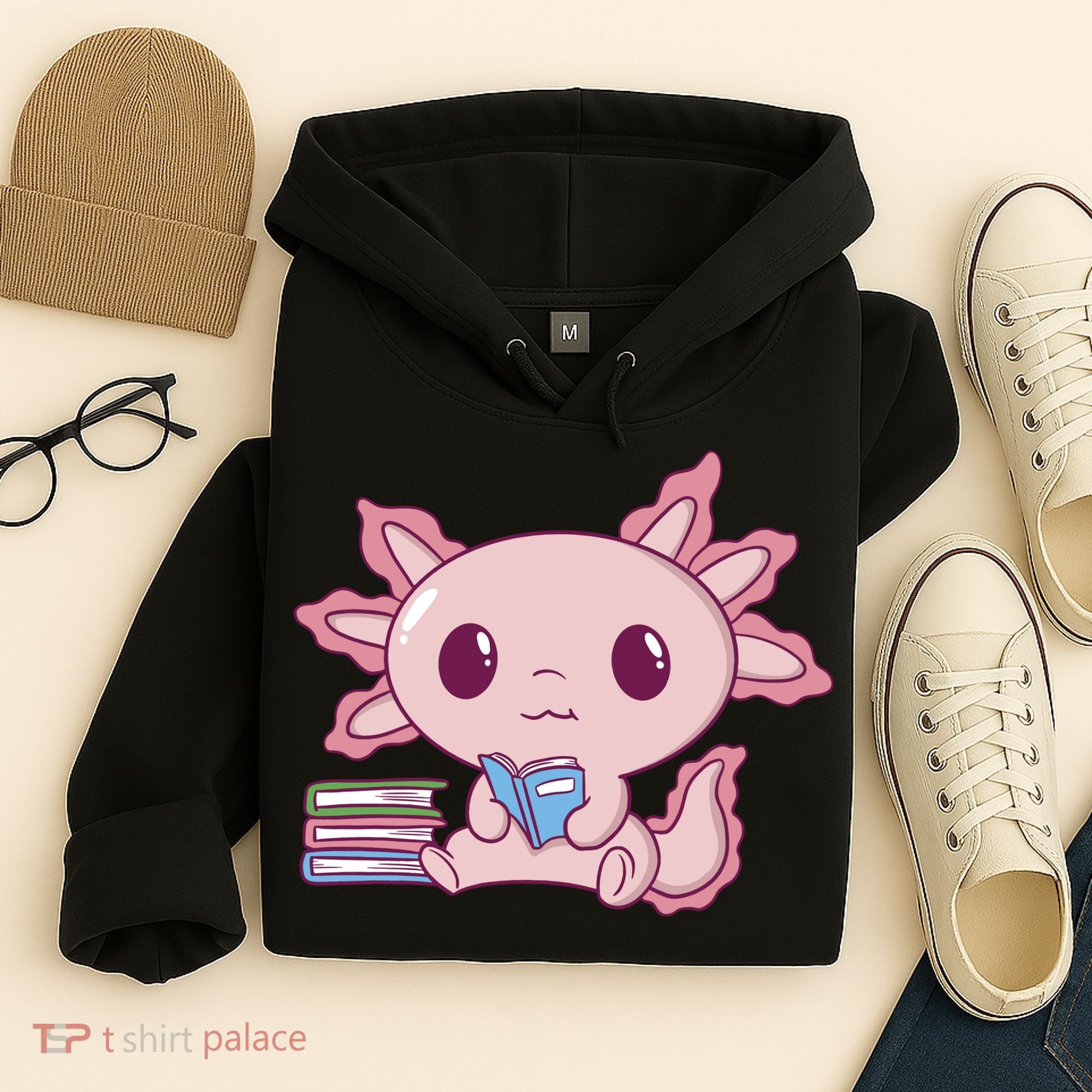 Axolotl Reading Hoodie