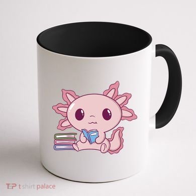 Axolotl Reading Coffee Mug back