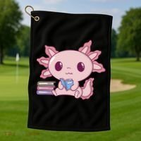 Axolotl Reading Golf Towel thumb 1