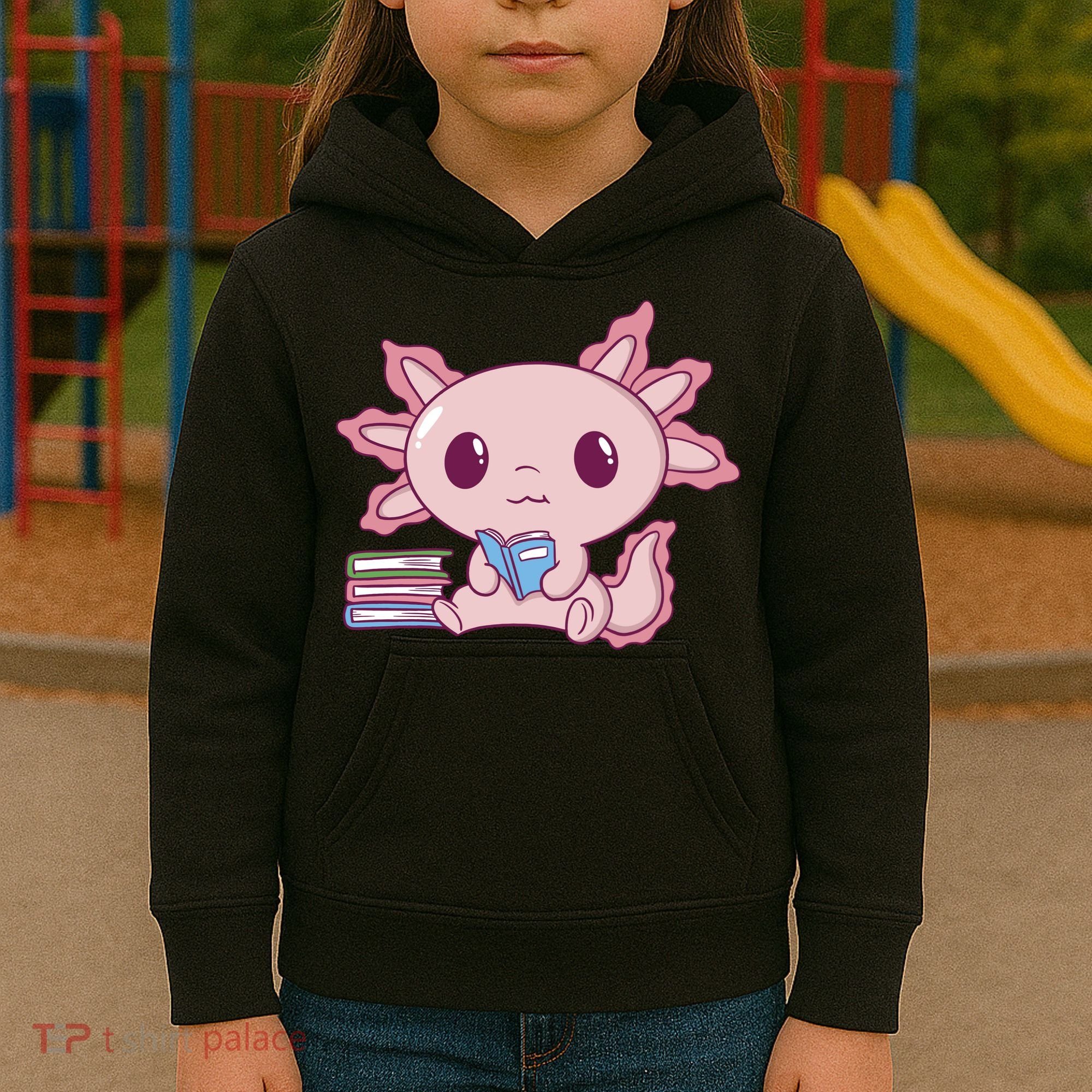 Axolotl Reading Kids Hoodie