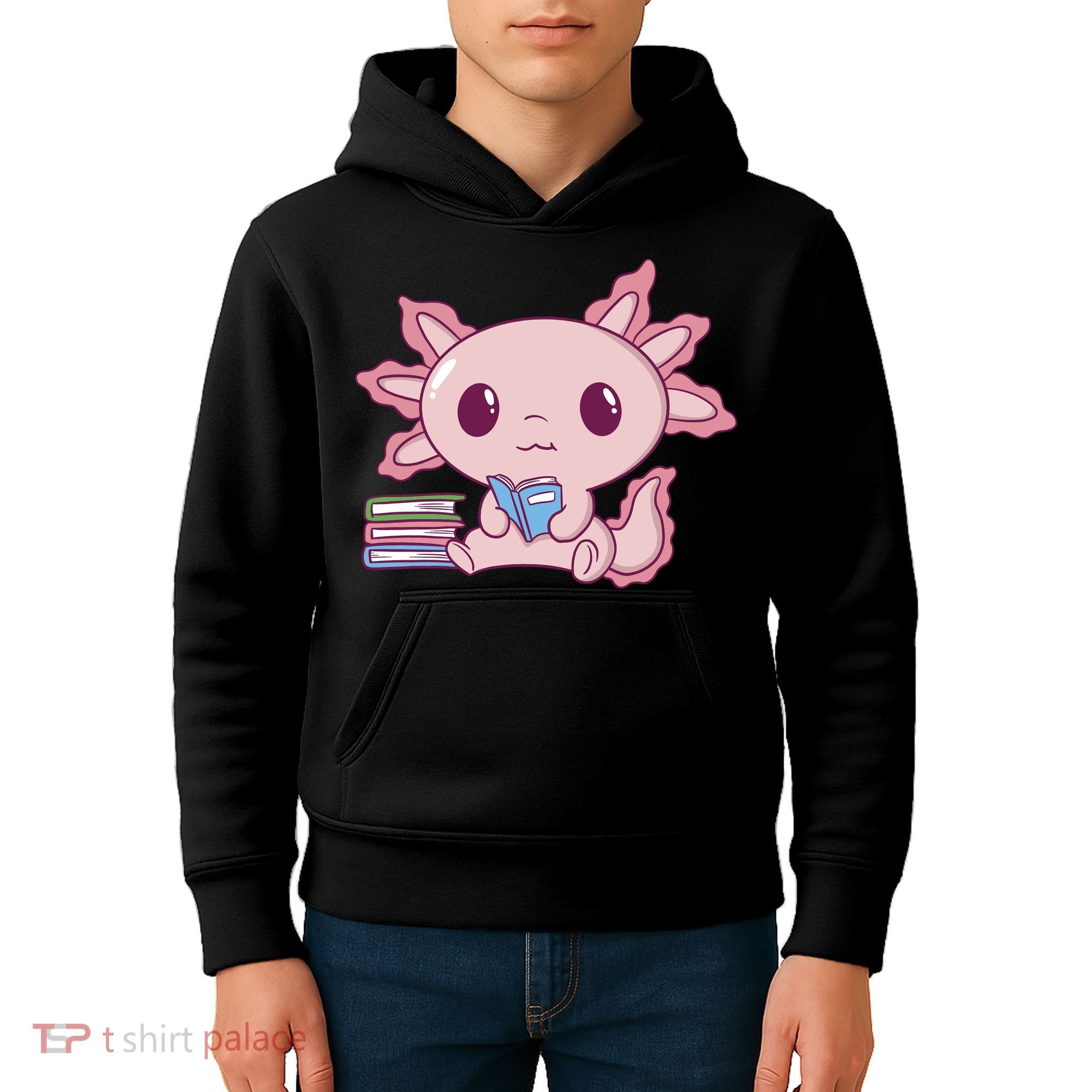 Axolotl Reading Kids Hoodie