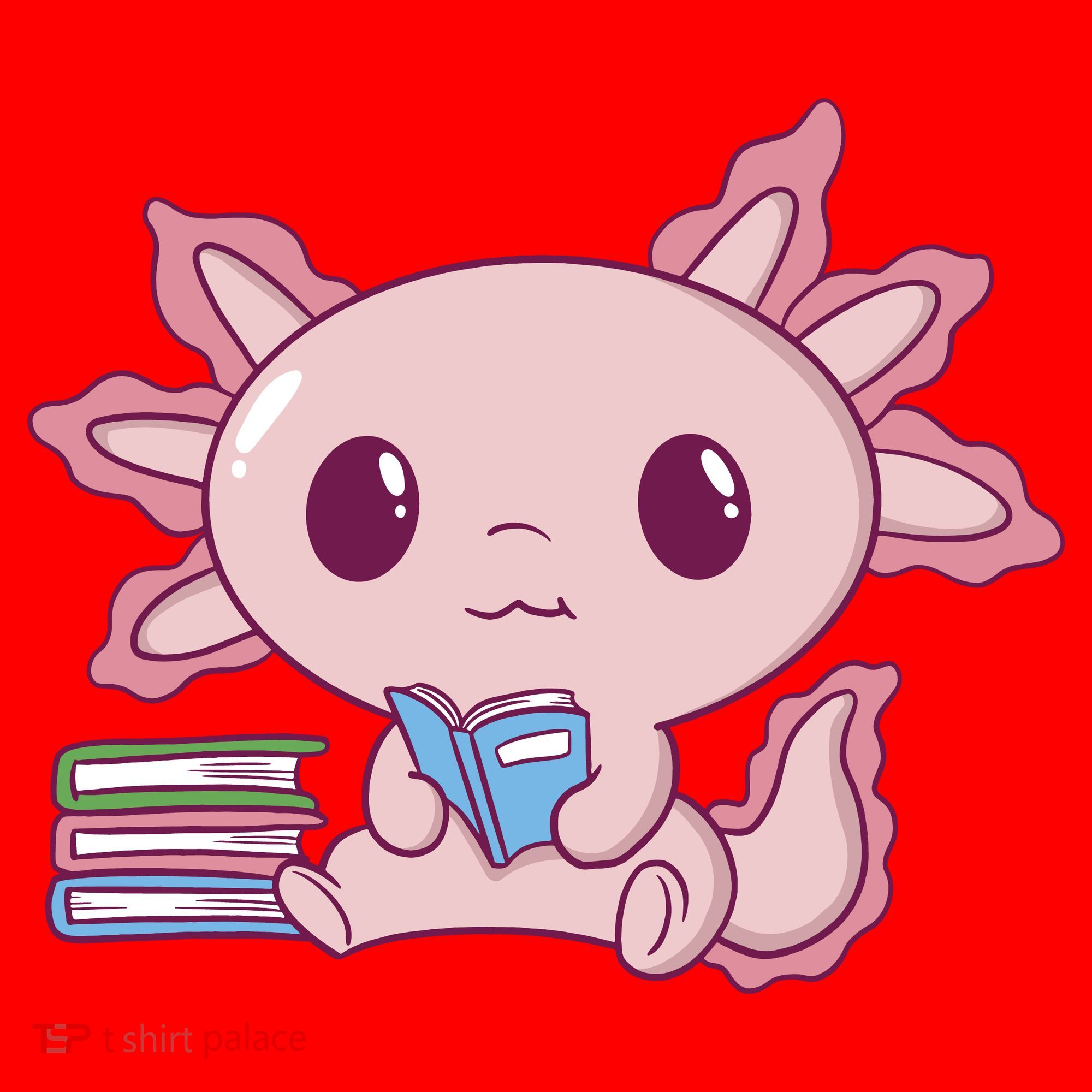 Axolotl Reading Santa Hat
