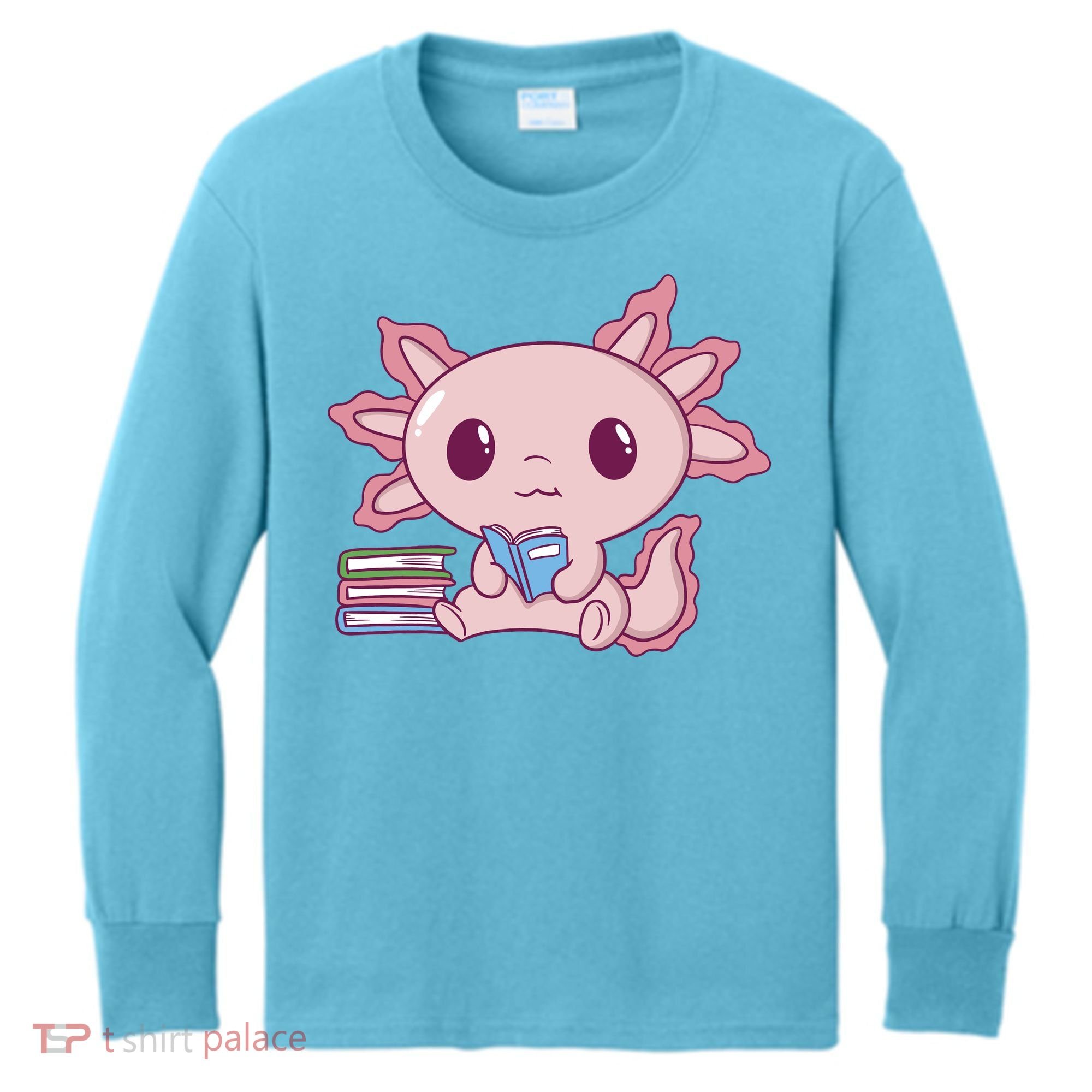 Axolotl Reading Kids Long Sleeve Shirt