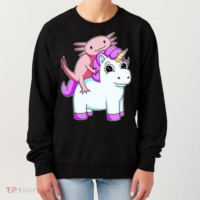Axolotl Riding A Unicorn Funny Cute Women's Sweatshirt