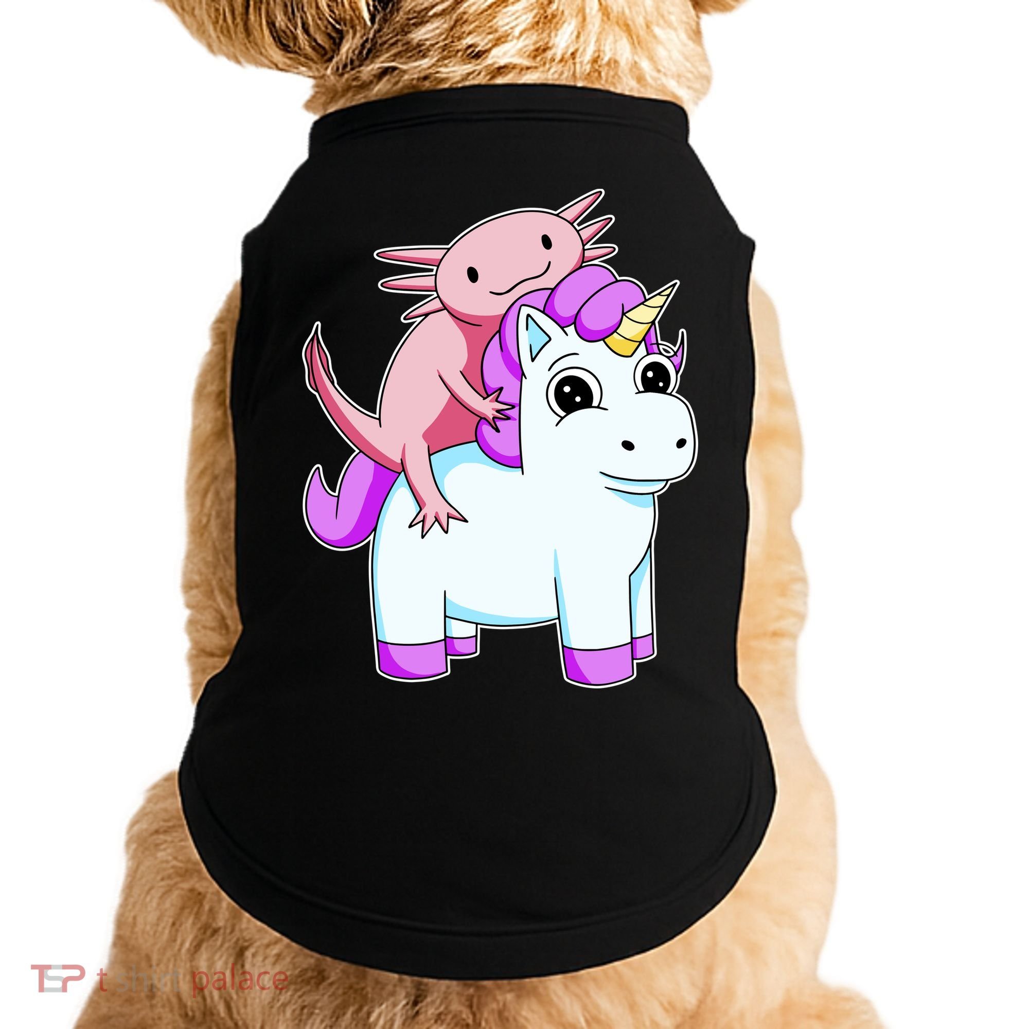 Axolotl Riding A Unicorn Funny Cute Doggie Tank