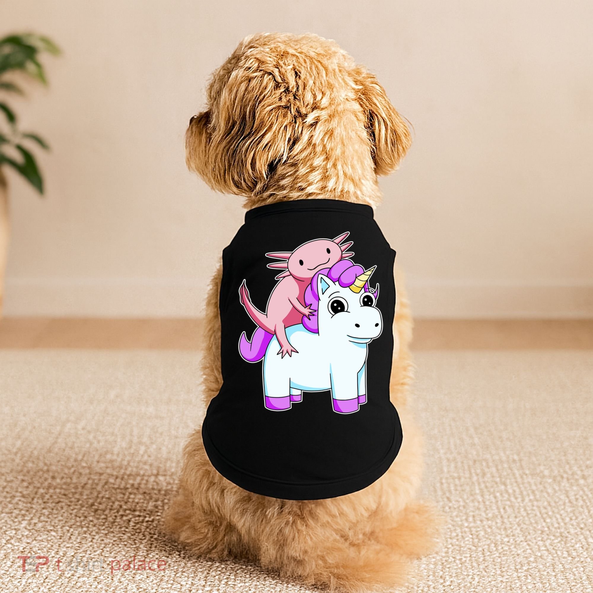 Axolotl Riding A Unicorn Funny Cute Doggie Tank